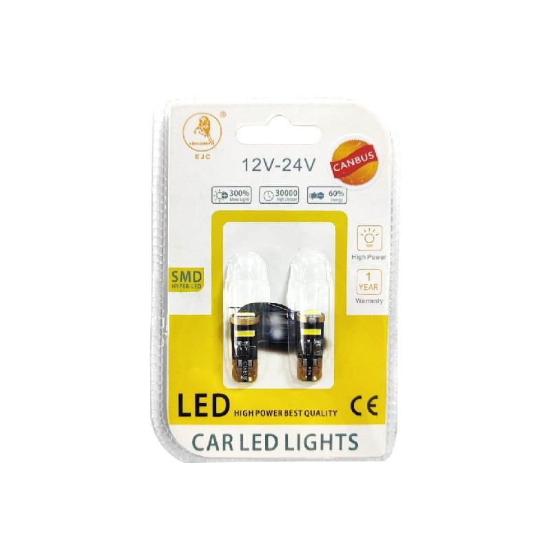 EJC Λάμπες Αυτοκινήτου Canbus T10-7020-3SMD LED 12v 2τμχ ψυχρό φως - LED light