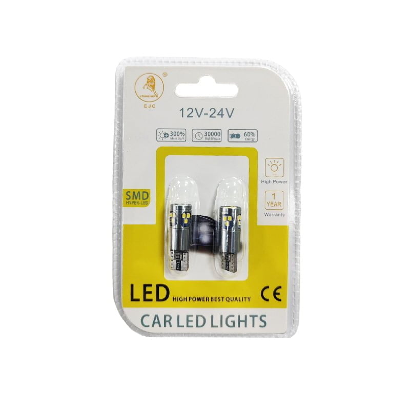 EJC Λάμπες Αυτοκινήτου T10-2016-18SMD 12v 2τμχ ψυχρό φως - LED light