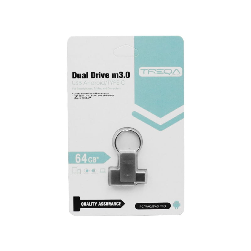 USB Stick Treqa UP-02 8-32GB USB 3.0 με σύνδεση USB-A & USB-C