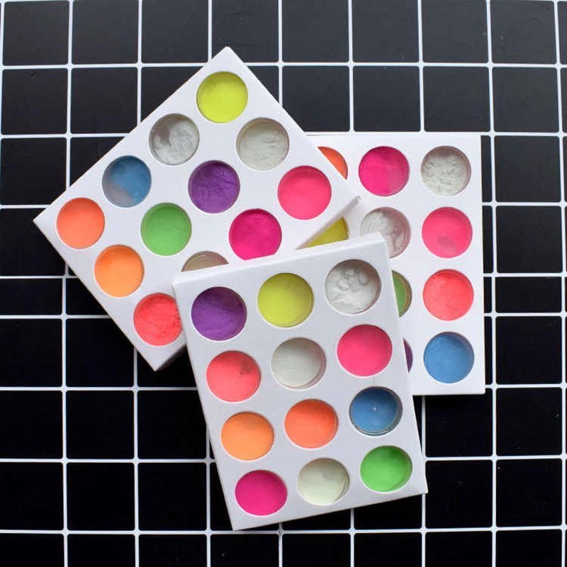 Pigment μανικιούρ σε βαζάκια για διακόσμηση νυχιών σε 12 χρώματα -  Χρώματα Pigments σε σκόνη