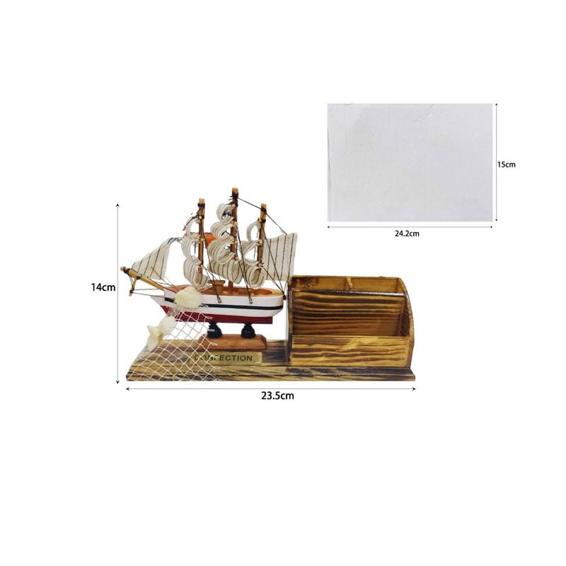 Ξύλινη μολυβοθήκη με καράβι - Wooden pen holden