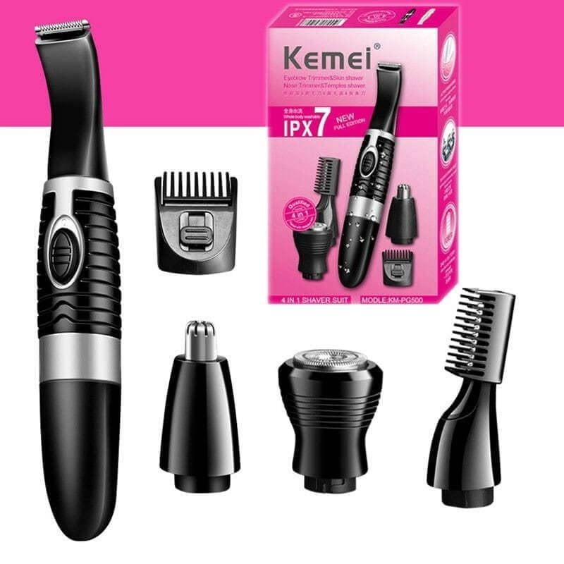 Επαγγελματική Κουρευτική Μηχανή 4 σε 1 Kemei KM-PG500 – Skin shaver & nose trimmer & temples shaver