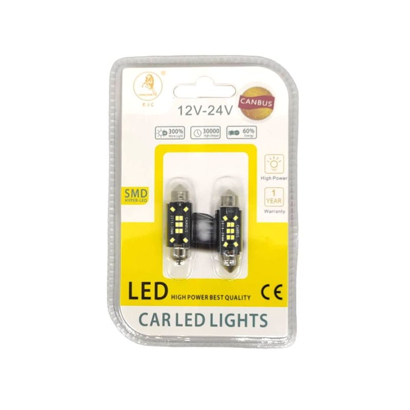 EJC Λάμπες Αυτοκινήτου Canbus LED 12V 2016-T10 39mm 2τμχ ψυχρό φως - LED light