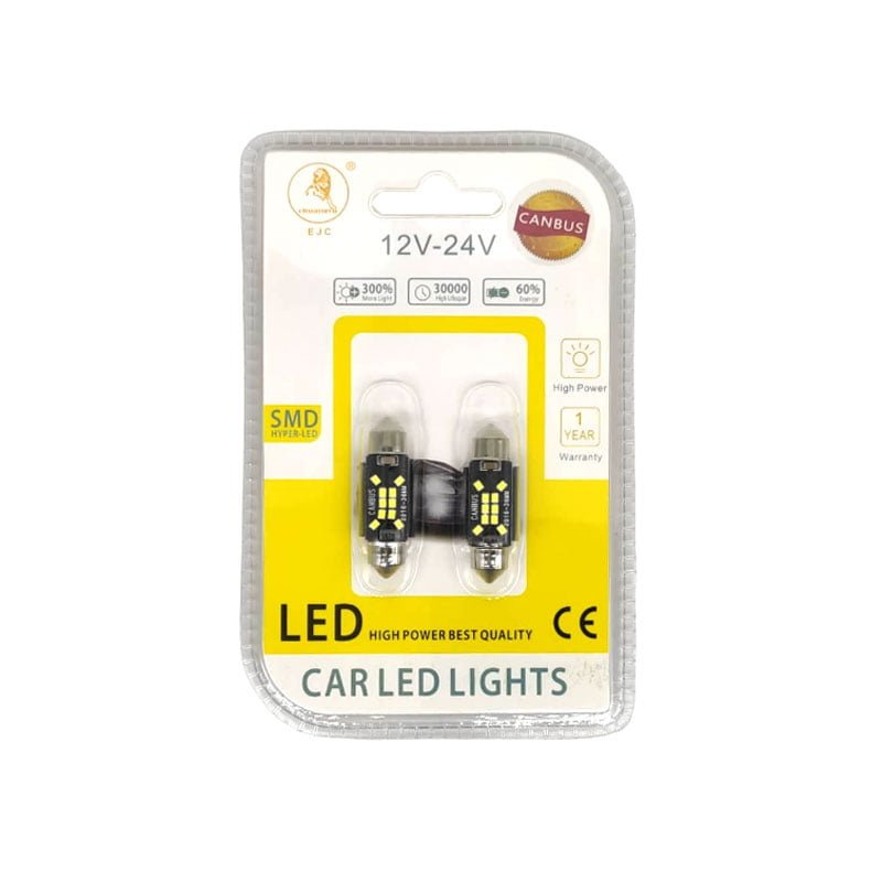 EJC Λάμπες Αυτοκινήτου Canbus LED 2016-T10 36mm 2τμχ ψυχρό φως - LED light