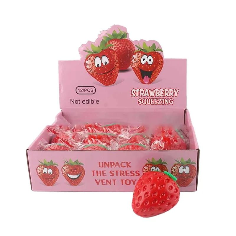 Παιχνίδι αντιστρές φράουλα - Anti-stress squishy 12τεμ