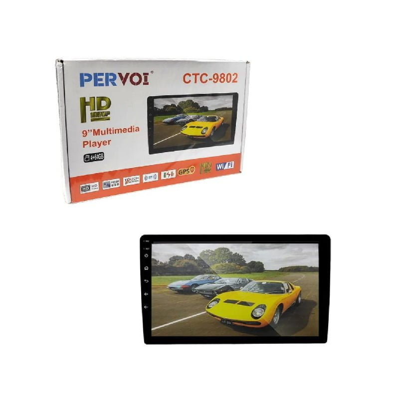 PerVoi Οθόνη αυτοκινήτου 9" HD αφής 4+64GB CTC-9802 - Car Touch Screen Multimedia Player