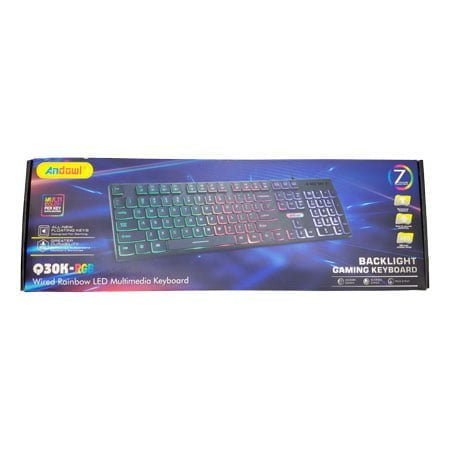 Gaming Ενσύρματο φωτιζόμενο πληκτρολόγιο RGB Andowl Q30K-RGB - Multimedia Keyboard