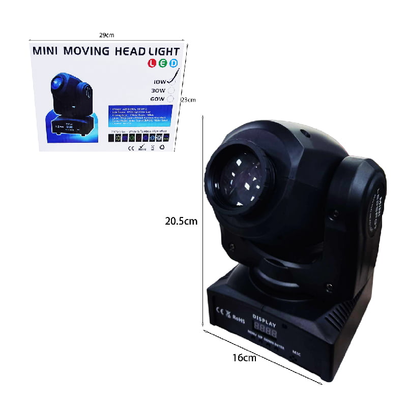Φωτορυθμικό με περιστρεφόμενη κεφαλή 10W- Mini moving projector 10W