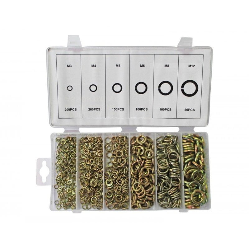 Σετ γκρόβερ γαλβανιζέ 800τμχ - Metric lock washer assortment