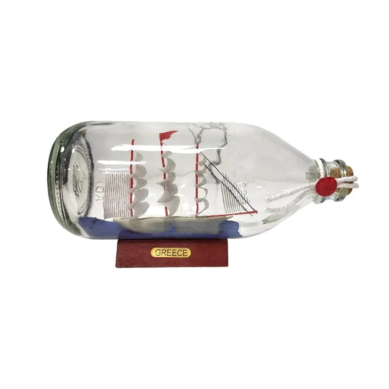 Διακοσμητικό γυάλινο μπουκάλι καράβι 6cm - Glass bottle boat decoration