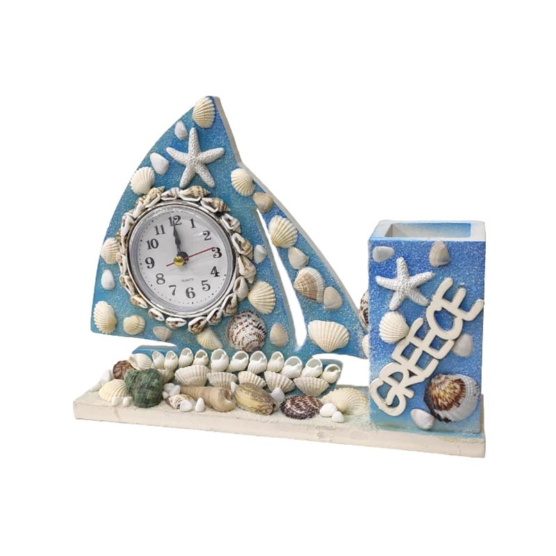 Διακοσμητικό ρολόι καράβι & μολυβοθήκη Greece - Decorative clock Greece