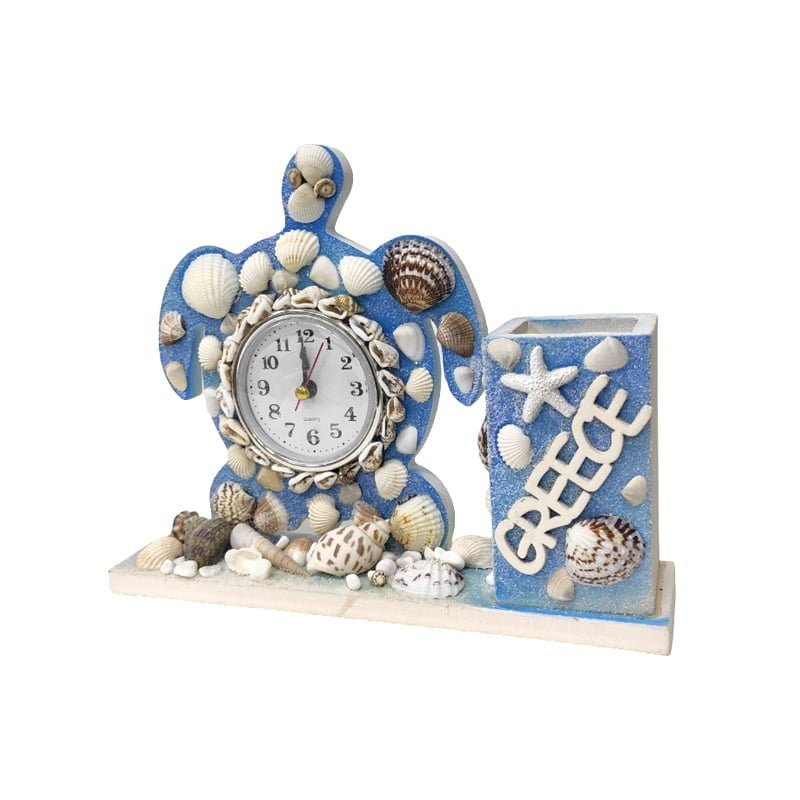 Διακοσμητικό ρολόι χελώνα & μολυβοθήκη Greece - Decorative clock turtle Greece