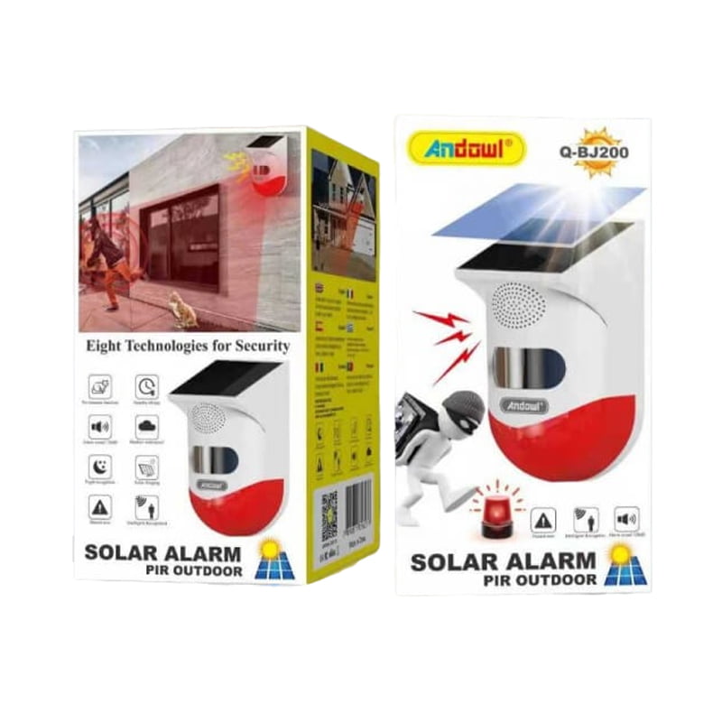 Andowl Αυτόνομος Ασύρματος Ανιχνευτής Κίνησης με Σειρήνα και Τηλεχειριστήριο Q-BJ200 - Solar alarm pir outdoor