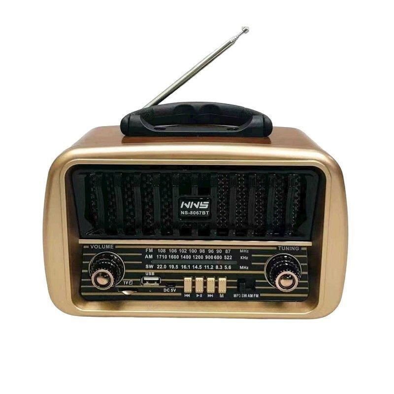 NNS Retro Φορητό Ραδιόφωνο Επαναφορτιζόμενο με Bluetooth και USB NS-8067BT – Retro radio