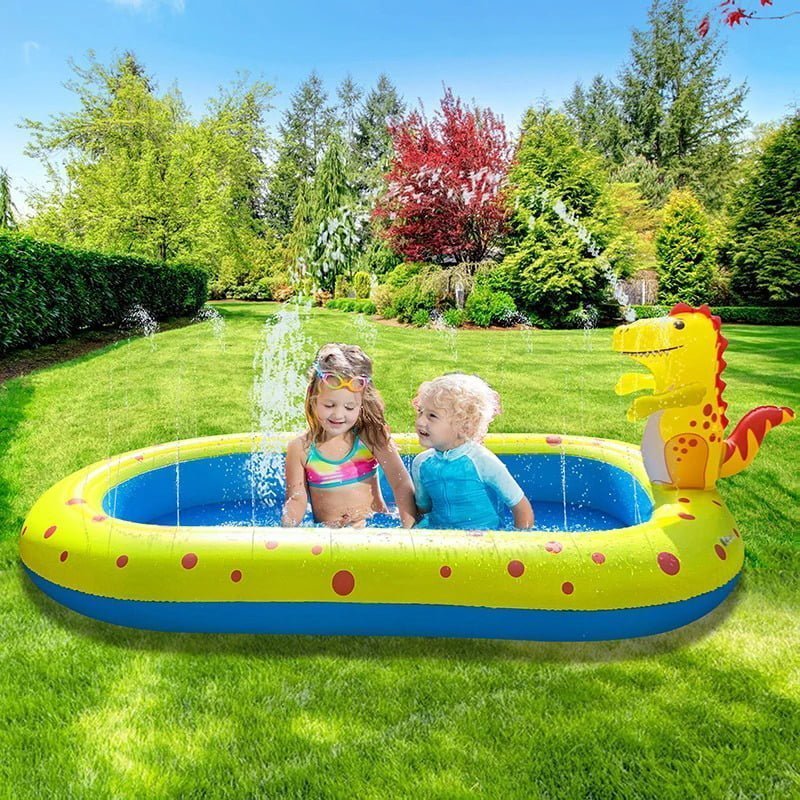 Φουσκωτή παιδική πισίνα με δεινόσαυρο και σιντριβάνι νερού 3+ - Sprinkler swimming pool