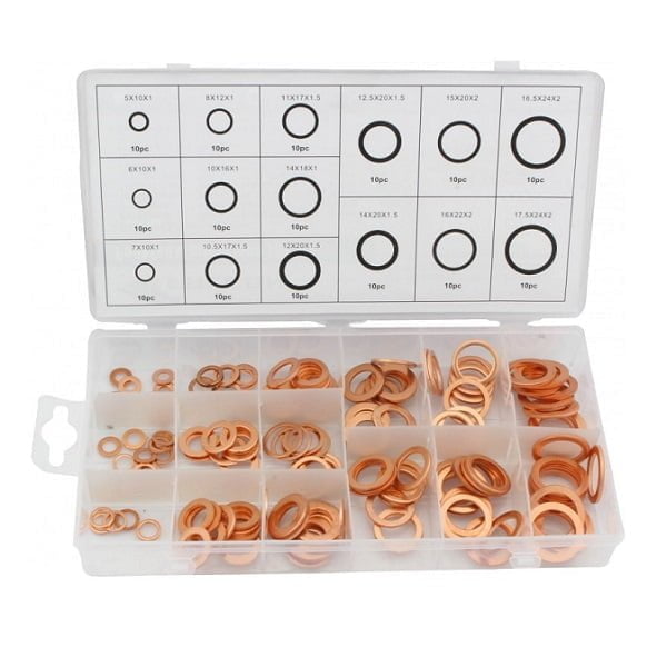 Σετ ροδέλες χαλκού 150τεμ - Copper washer assortment