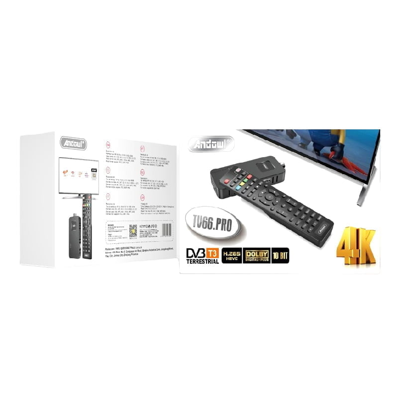 Andowl Αποκωδικοποιητής TV 66.PRO DVB T3 10BIT - TV 66.PRO