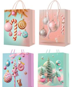 ΧΑΡΤΙΝΗ ΣΑΚΟΥΛΑ ΔΩΡΟΥ ΧΡΙΣΤΟΥΓΕΝΝΑΤΙΚΟ 4 ΖΑΧΑΡΩΤΑ 18*23*10CM