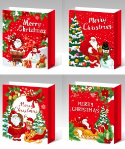 ΧΑΡΤΙΝΗ ΣΑΚΟΥΛΑ ΔΩΡΟΥ ΧΡΙΣΤΟΥΓΕΝΝΑΤΙΚΟ 4 ΣΧΕΔΙΑ ΚΟΚΚΙΝΟ ΑΓΙΟΣ ΒΑΣΙΛΗΣ 26*32*10CM