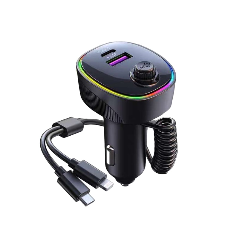 Φορτιστής Αυτοκινήτου με USB RGB 66W K11 - 2in1 Car USB charger