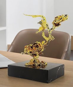 Χρυσό Διακοσμητικό με Μαρμάρινη Βάση - Gold Sculpture Decor