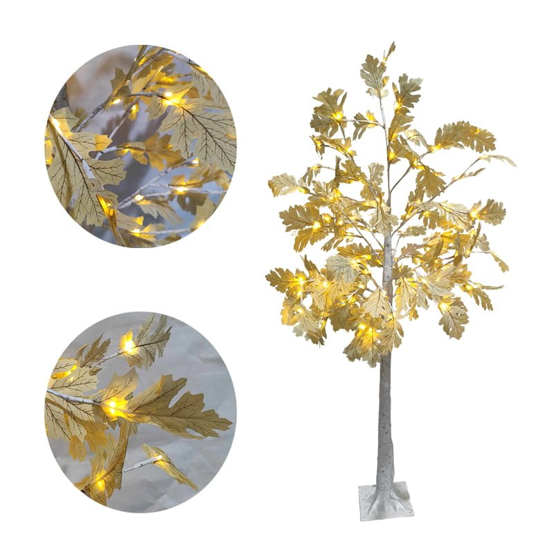 Led Φωτιζόμενο Δέντρο Λευκό με Μπεζ Φύλλα 180cm - Led Beige Tree