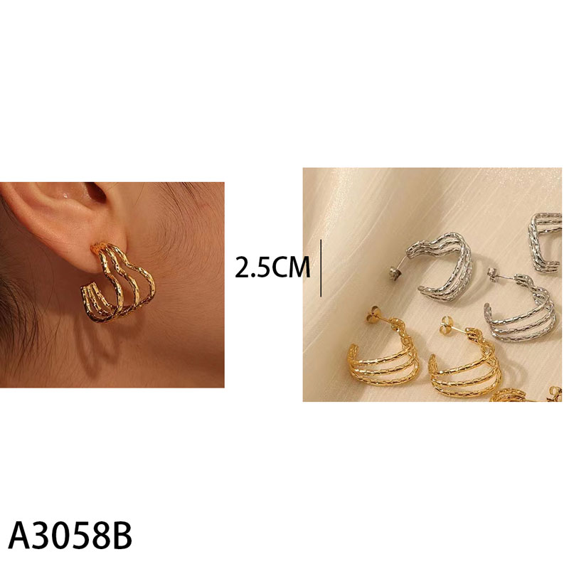 ΓΥΝΑΙΚΕΙΑ ΣΚΟΥΛΑΡΙΚΙΑ ΚΡΙΚΟΙ ΑΠΟ ΑΤΣΑΛΙ-WOMEN'S STEEL EARRINGS