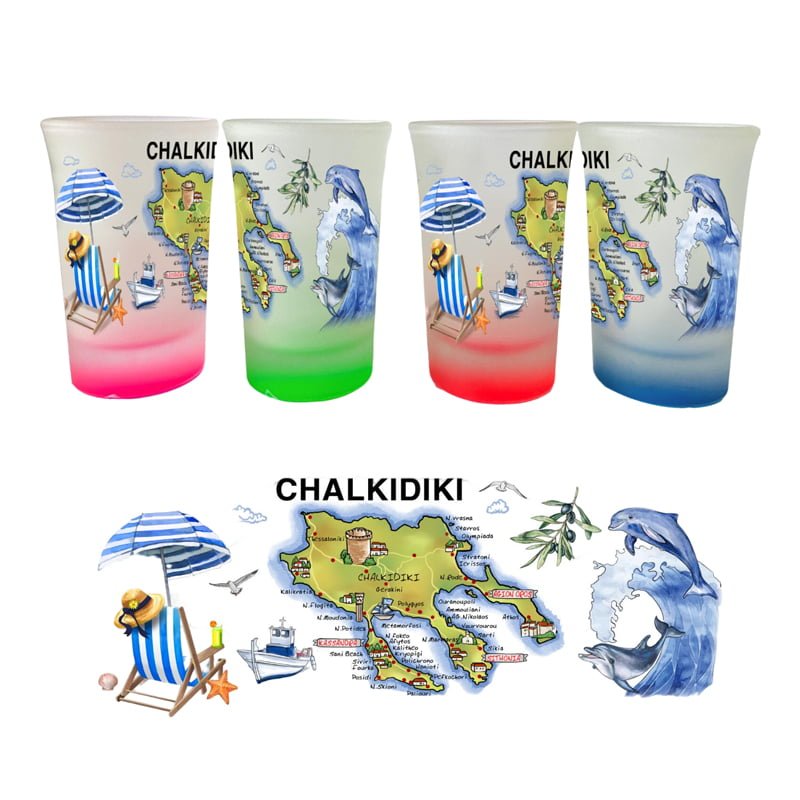 Σουβενίρ Σφηνοπότηρο Chalkidiki 12τμχ - Souvenir Glass 12pcs