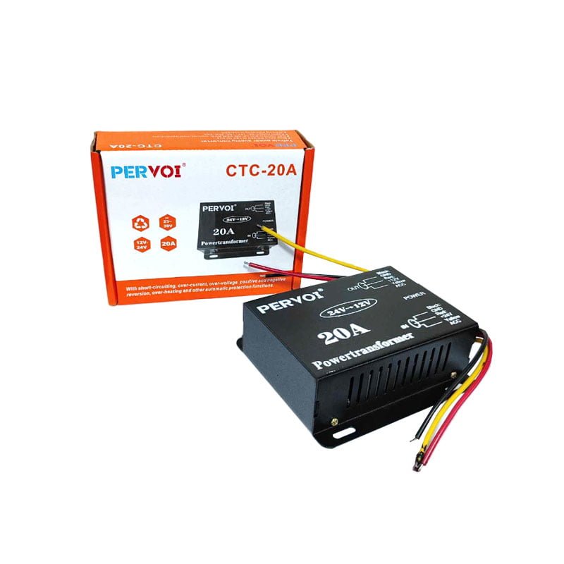 PerVoi Μετατροπέας Ρεύματος Αυτοκινήτου 24V DC σε 12V DC – 20A - Power transformer