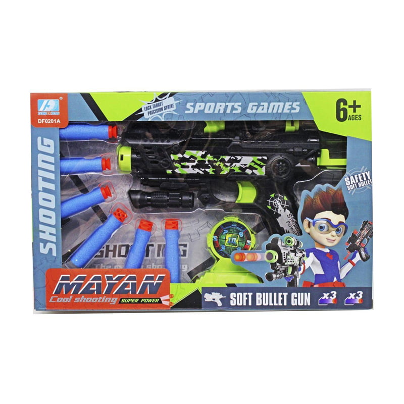 Παιχνίδι Όπλο με Μαλακές Σφαίρες 6+ DF0201A - Mayan Shooting Soft Bullet Gun Sports Game