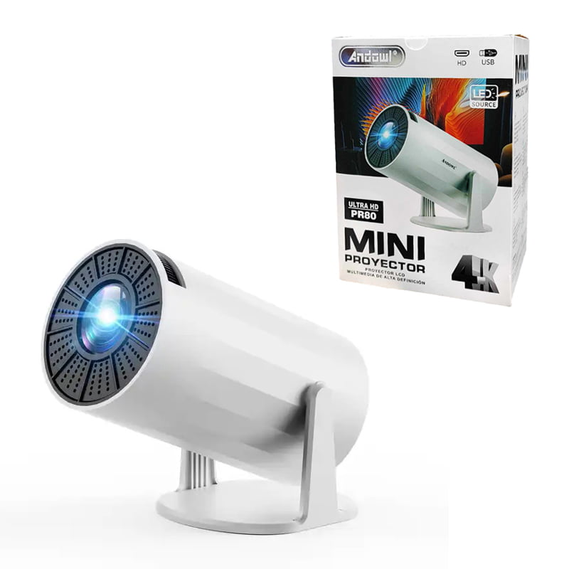 Andowl Μίνι LED Προτζέκτορας 4Κ Ultra HD USB PR80 - Mini Projector Full HD