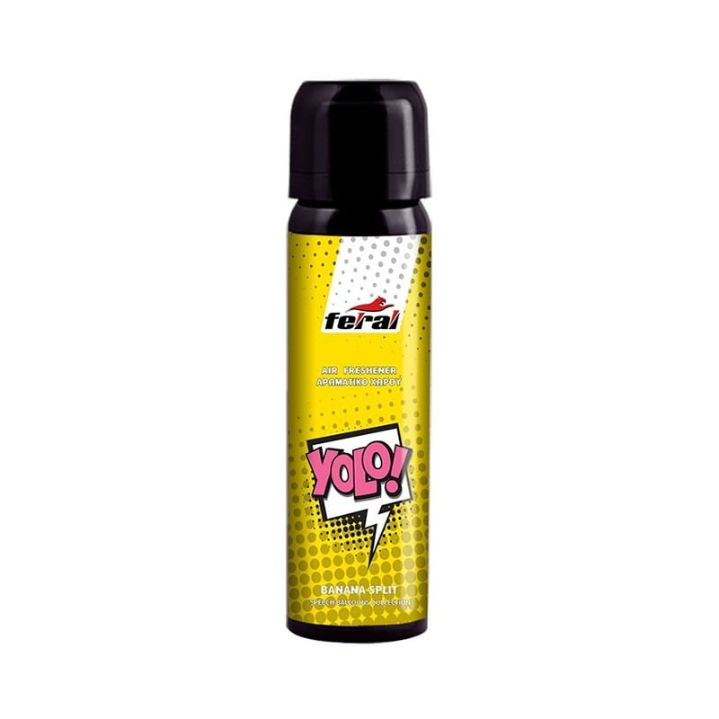 Αρωματικό Αυτοκινήτου Spray Feral Speech Collection YOLO Banana Split 70ml – Car air freshener