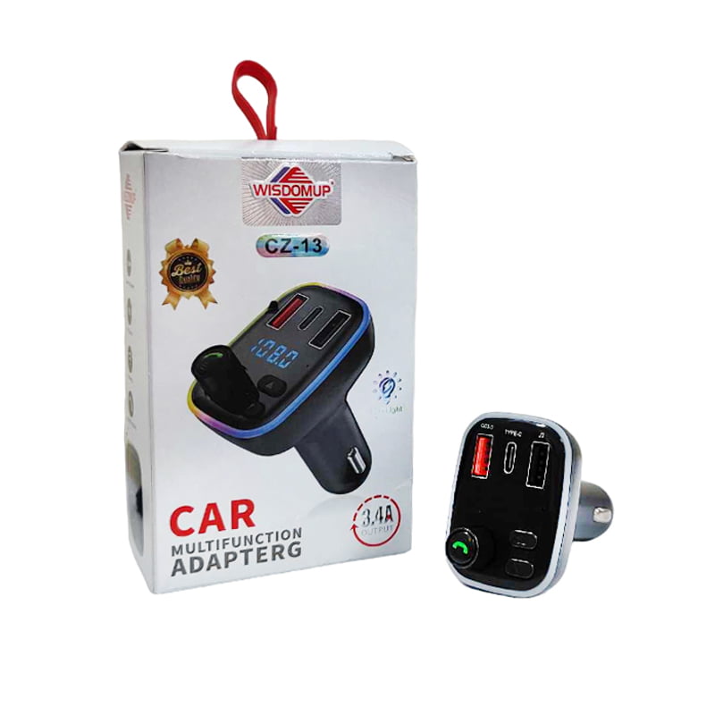 Wisdomup Φορτιστής Αυτοκινήτου με 2 USB & Type-C CZ-13 3.4A - Car Multifunction Adapter