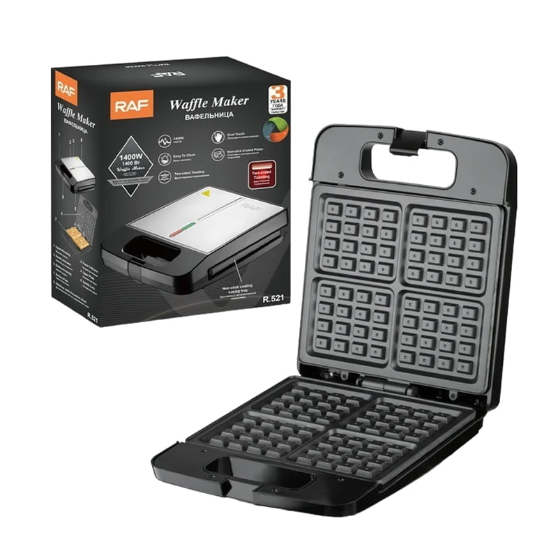 RAF Βαφλιέρα 4 Θέσεων για Βαφλάκια 1400W R.521 - Waffle Maker