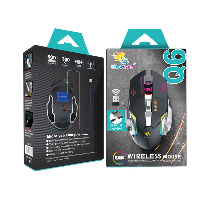 Yelandar Q6 Ασύρματο ποντίκι RGB Gaming - Wireless Mouse Gaming