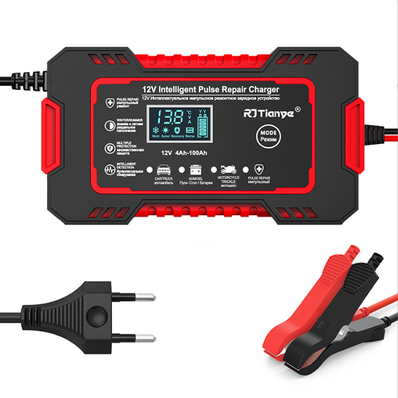 RJ Tianye Φορτιστής Μπαταρίας Αυτοκινήτου 4Ah-100Ah 12V - Intelligent Pulse Repair Charger RJ-C120501A