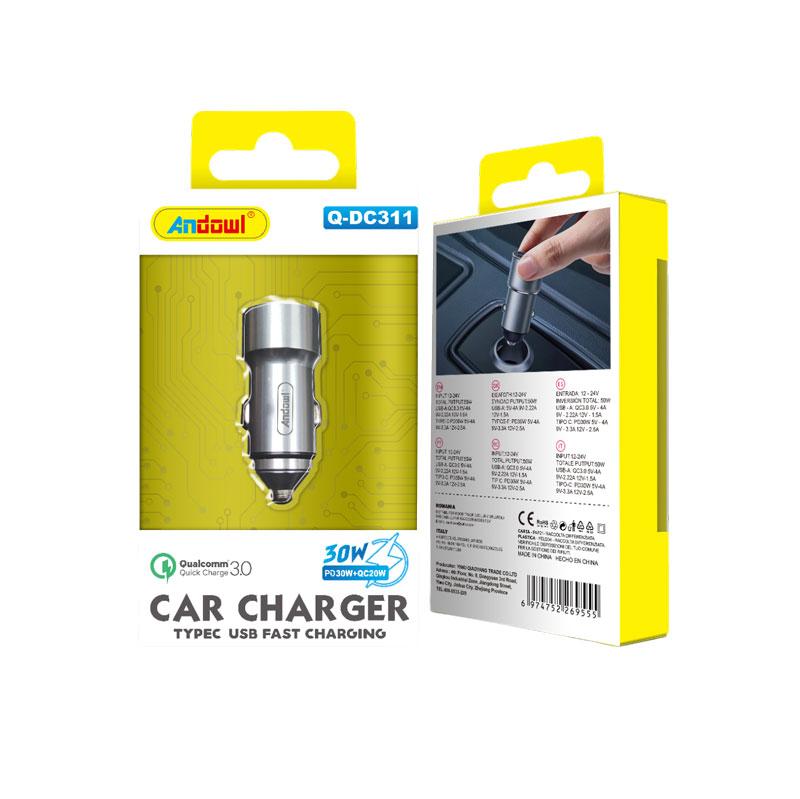 Andowl Φορτιστής αυτοκινήτου 30W + QC20W Q-DC311 - Car charger