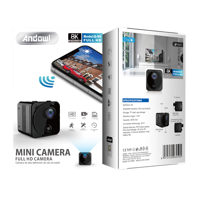 Andowl 8K Ultra HD Κάμερα Q-S9 - Mini Full HD Camera