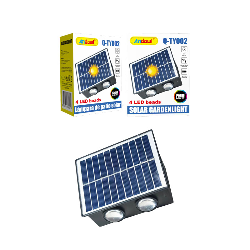 Andowl Επιτοίχιος Ηλιακός Προβολέας RGB με 4LED Q-TY002 - Solar Gardenlight Q-TY002