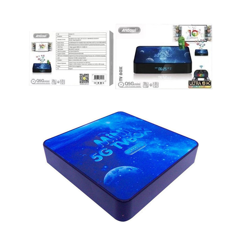 Andowl TV Box Mini 4K UHD με WiFi USB 2.0 / USB 3.0 4GB RAM και 64GB Αποθηκευτικό Χώρο με Λειτουργικό Android 10.0 Q5G - TV Box Mini