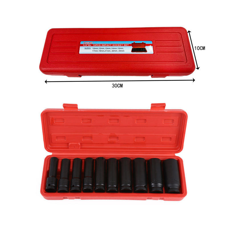 Σετ Κρουστικά Καρυδάκια 1/2" 10τεμ - Impact Socket Set