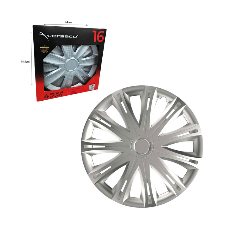 Versaco Σετ Τάσια Αυτοκινήτου 4τμχ 16" Ασημί - Wheel Covers