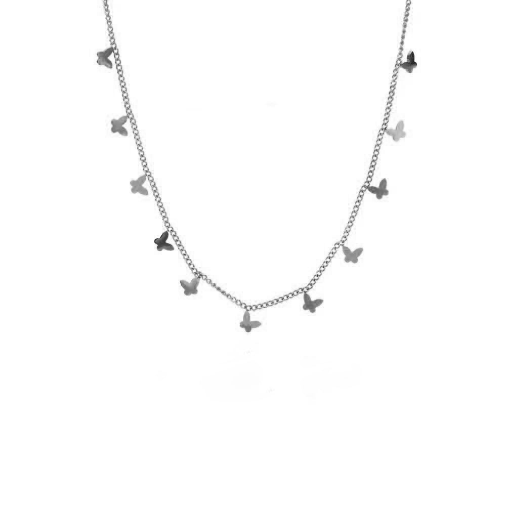 Γυναικείο Ατσάλινο Κολιέ Mε Πεταλούδες – Women’s Steel Necklace