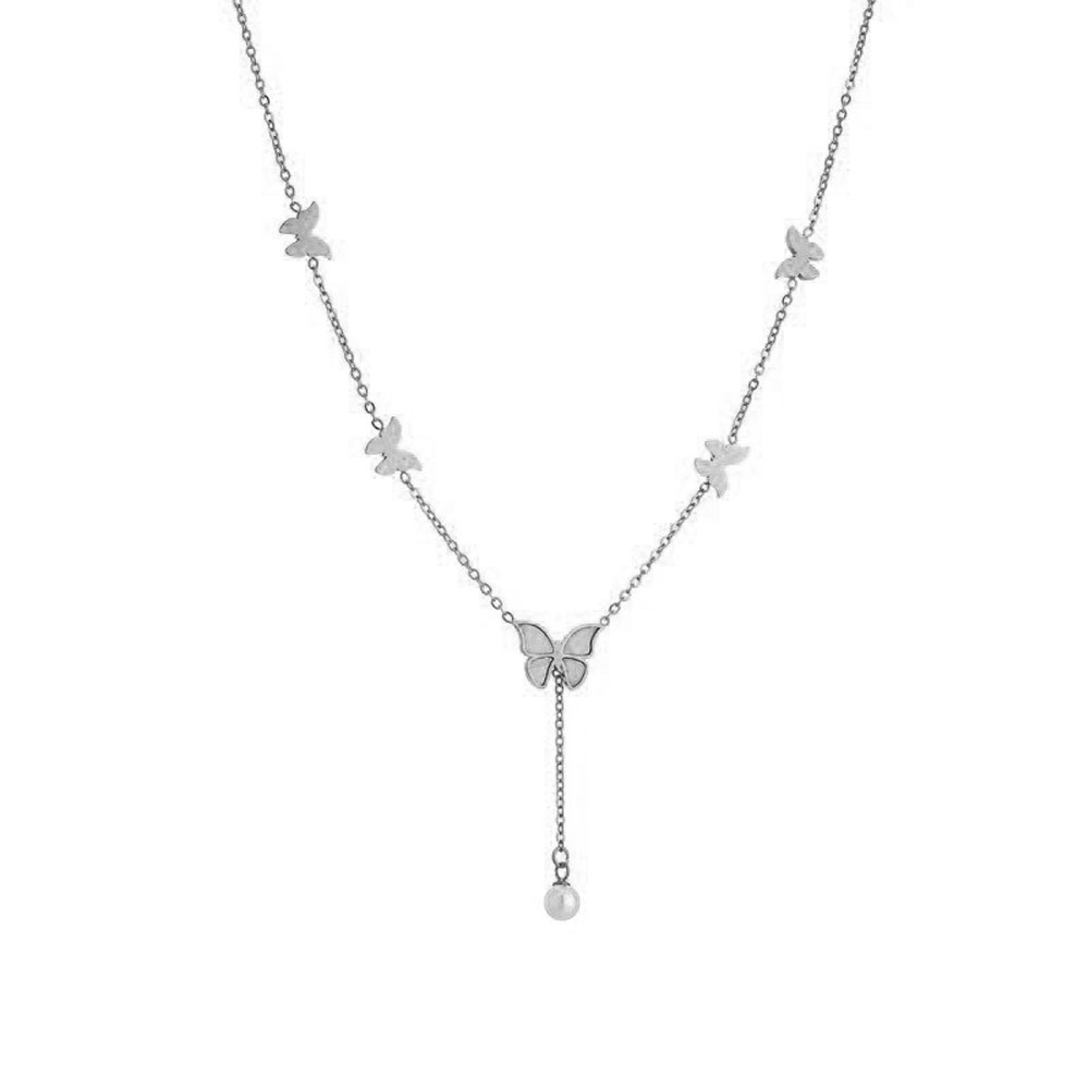 Γυναικείο Ατσάλινο Κολιέ Με Πεταλούδες – Women’s Steel Necklace