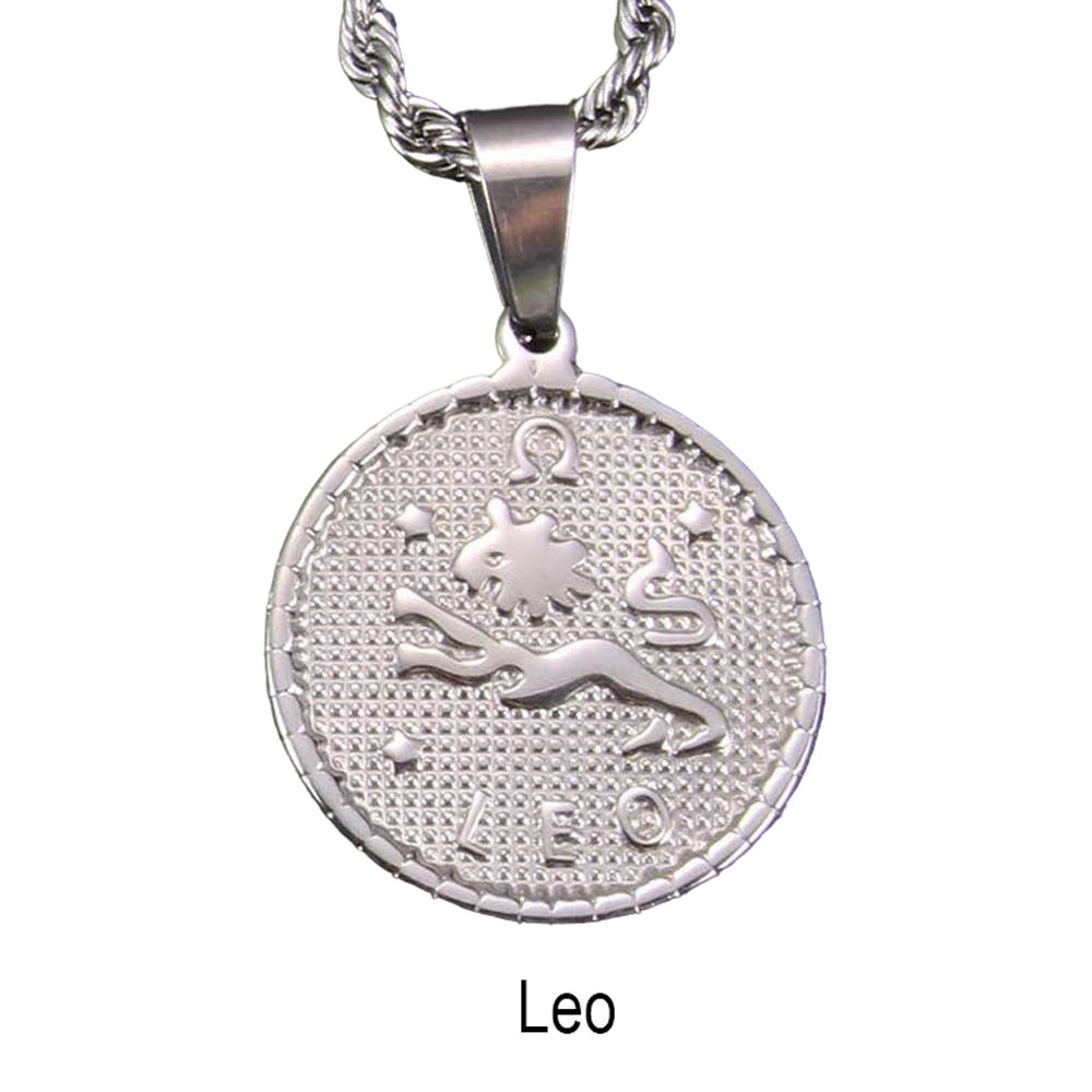 Ανδρικό Ατσάλινο Κολιέ Με Ζώδιο (Λέων) – Men’s Steel Necklace Zodiac (Leo)