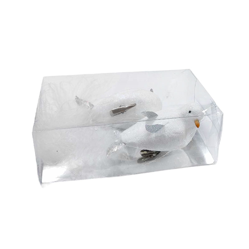 Διακοσμητικά πουλάκια με κλιπ 2τμχ - Christmas Decoration White Birds with Clips 2pcs