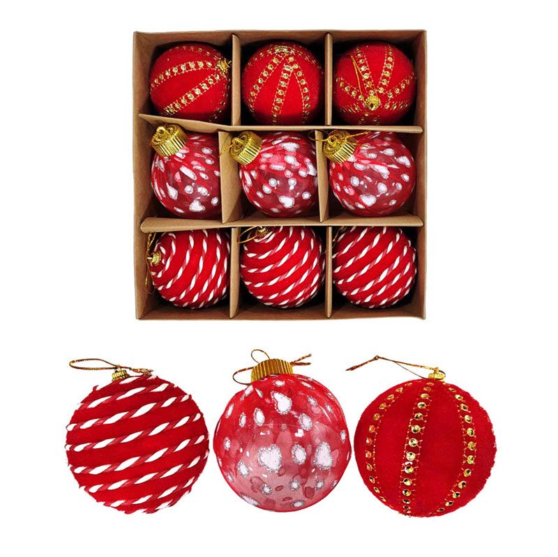 Χριστουγεννιάτικες μπάλες 9τμχ 8cm - Christmas decoration balls 9pcs