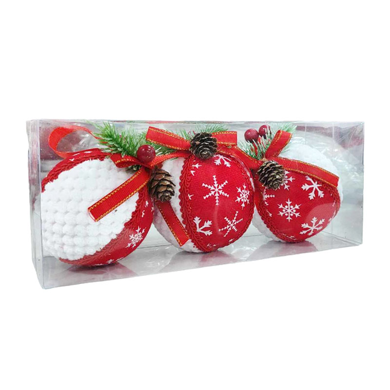 Χριστουγεννιάτικες μπάλες 3τμχ 8cm - Christmas decoration balls 3pcs