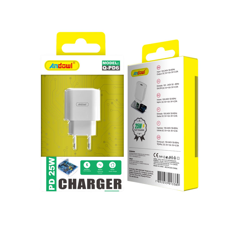 Andowl Φορτιστής Type-C 25W Q-PD6 - Fast Charger