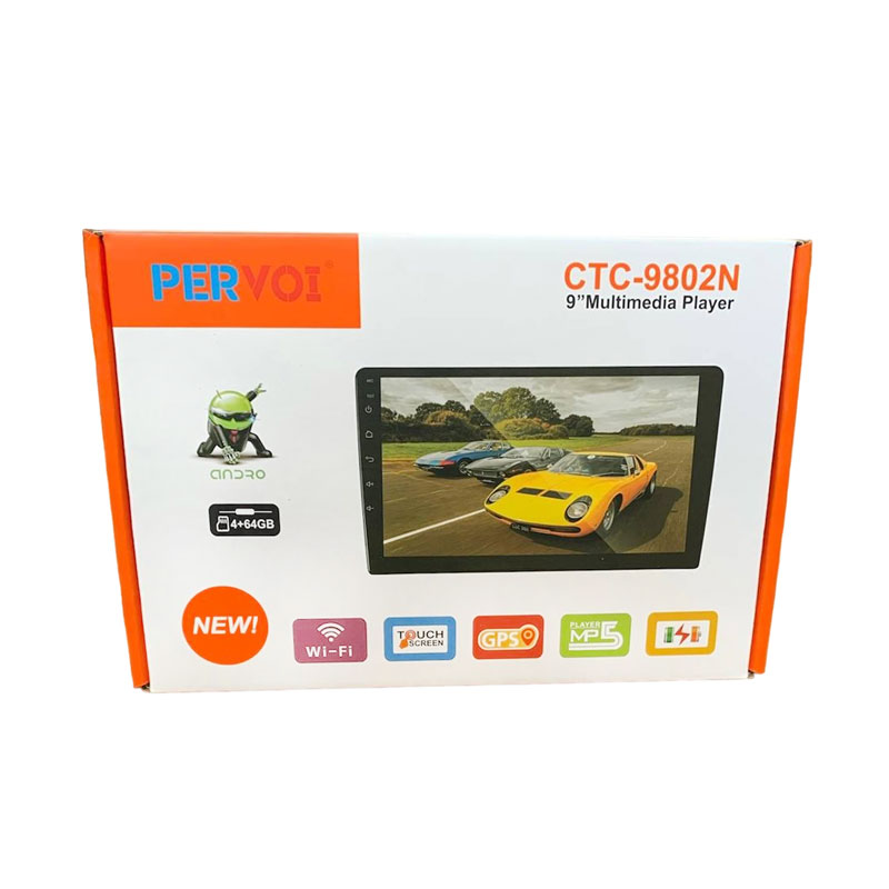 PerVoi Οθόνη αυτοκινήτου 9" HD αφής 4+64GB CTC-9802N - Car Touch Screen Multimedia Player Carplay